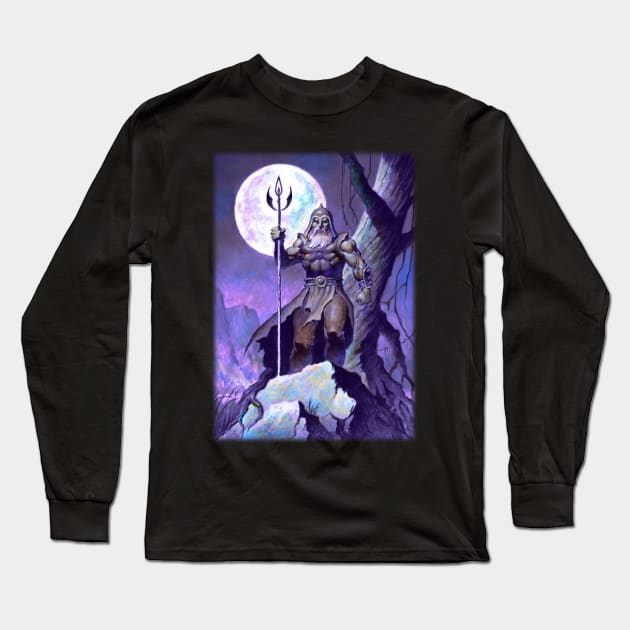 Viking Moon Long Sleeve T-Shirt by Paul_Abrams